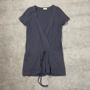 Anthropologie T.LA Women’s Small V Neck Wrap Tie Grey Romper One Piece USA NWOT